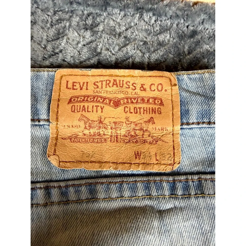 Vintage Levi's 752 Jeans Mens‎ 34x32 Blue Denim Straight Leg Stretch Distressed